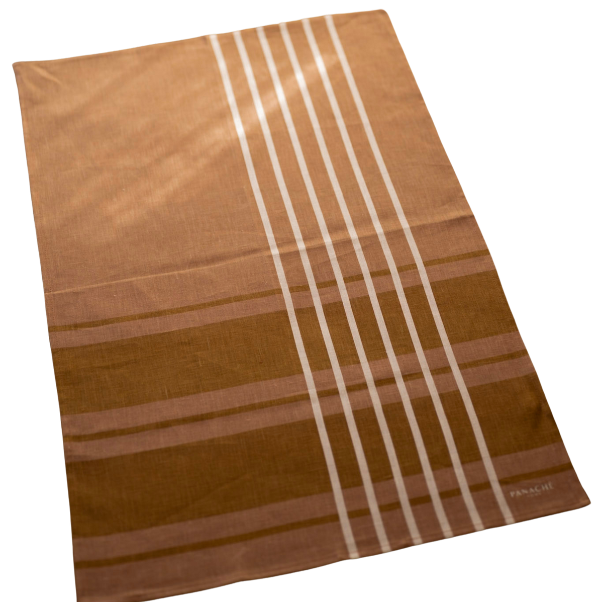 No.5 Tan Stripe Linen Tea Towel