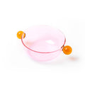 "Lollipop" Pink & Amber Glass Bowl