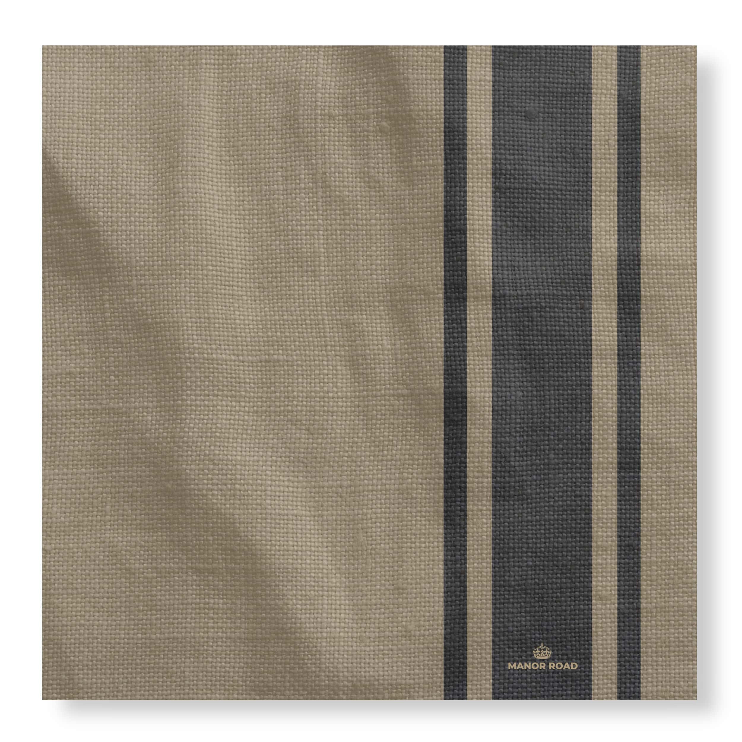 Manor Road Coffee Stripe Linen Cheese Board Presentation Cards