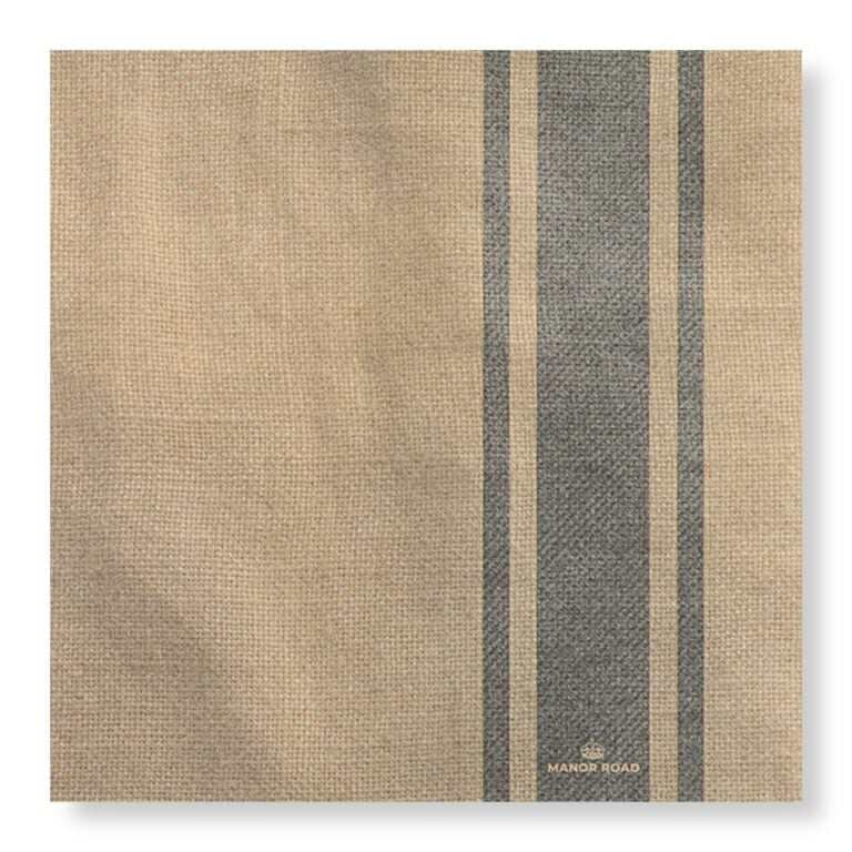 Manor Road Coffee Stripe Linen Luncheon Napkins