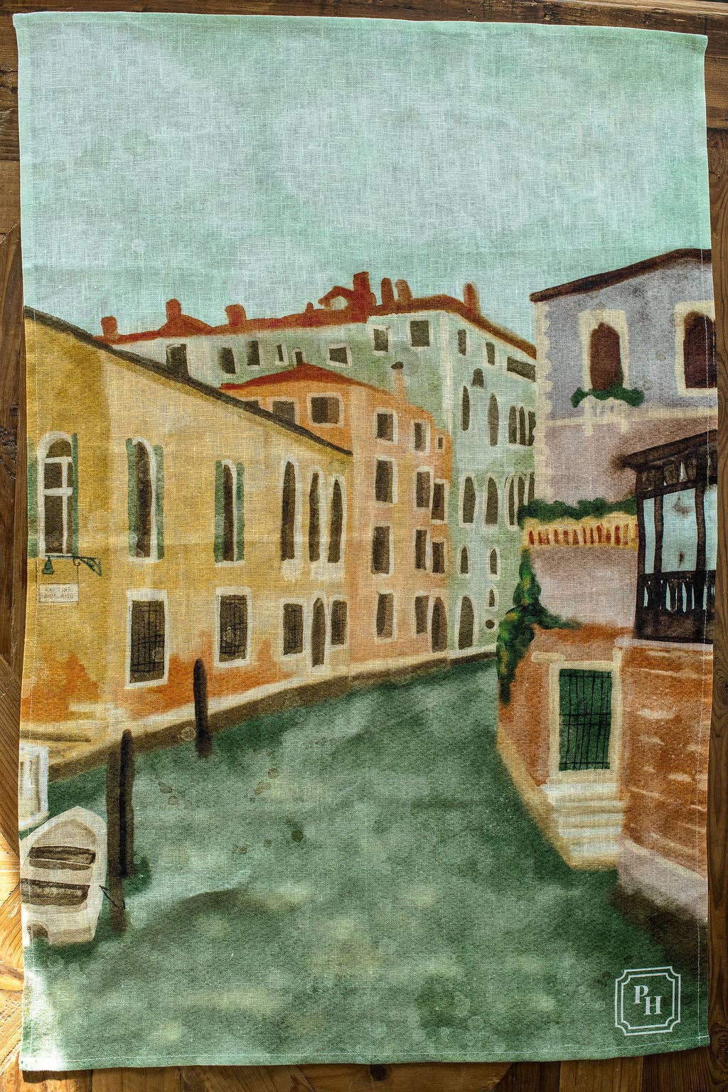Supper in Venice Linen Tea Towel
