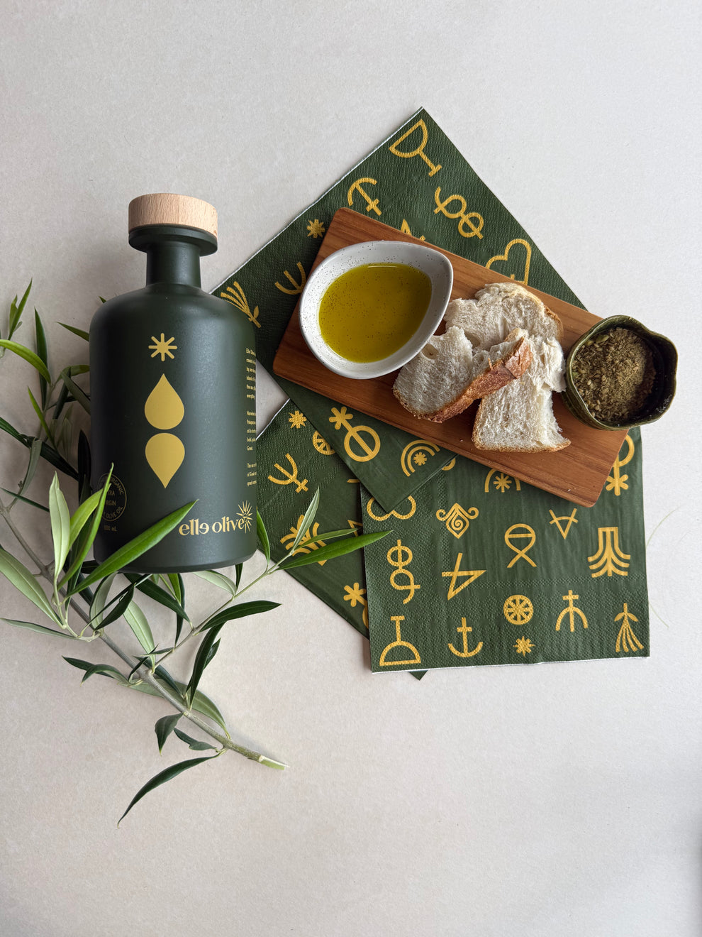 Elle Olive Paper Napkins - Green