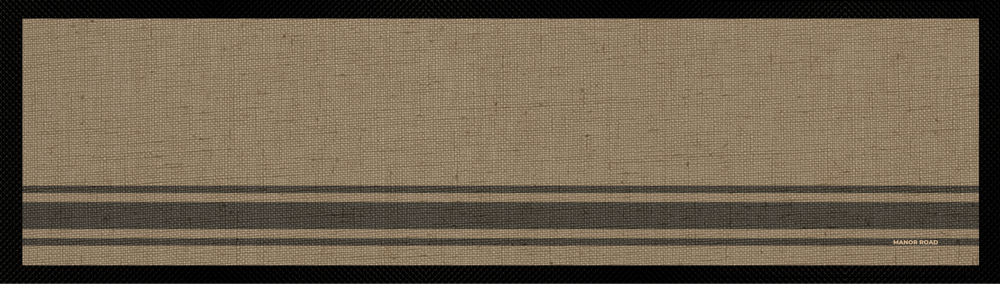 Manor Road Large Bar Mat - Coffee Stripe Linen