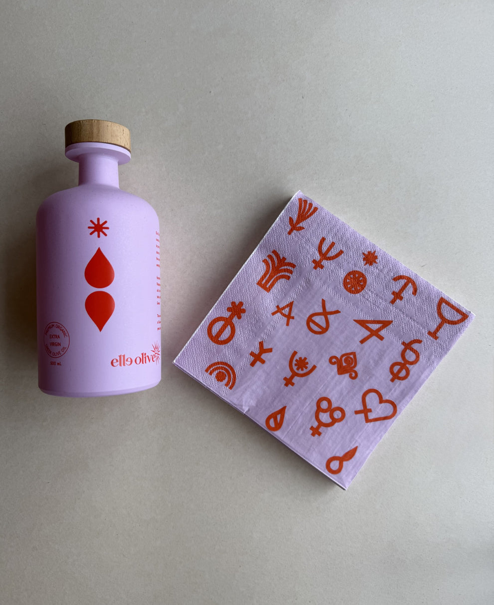 Elle Olive Paper Napkins - Pink