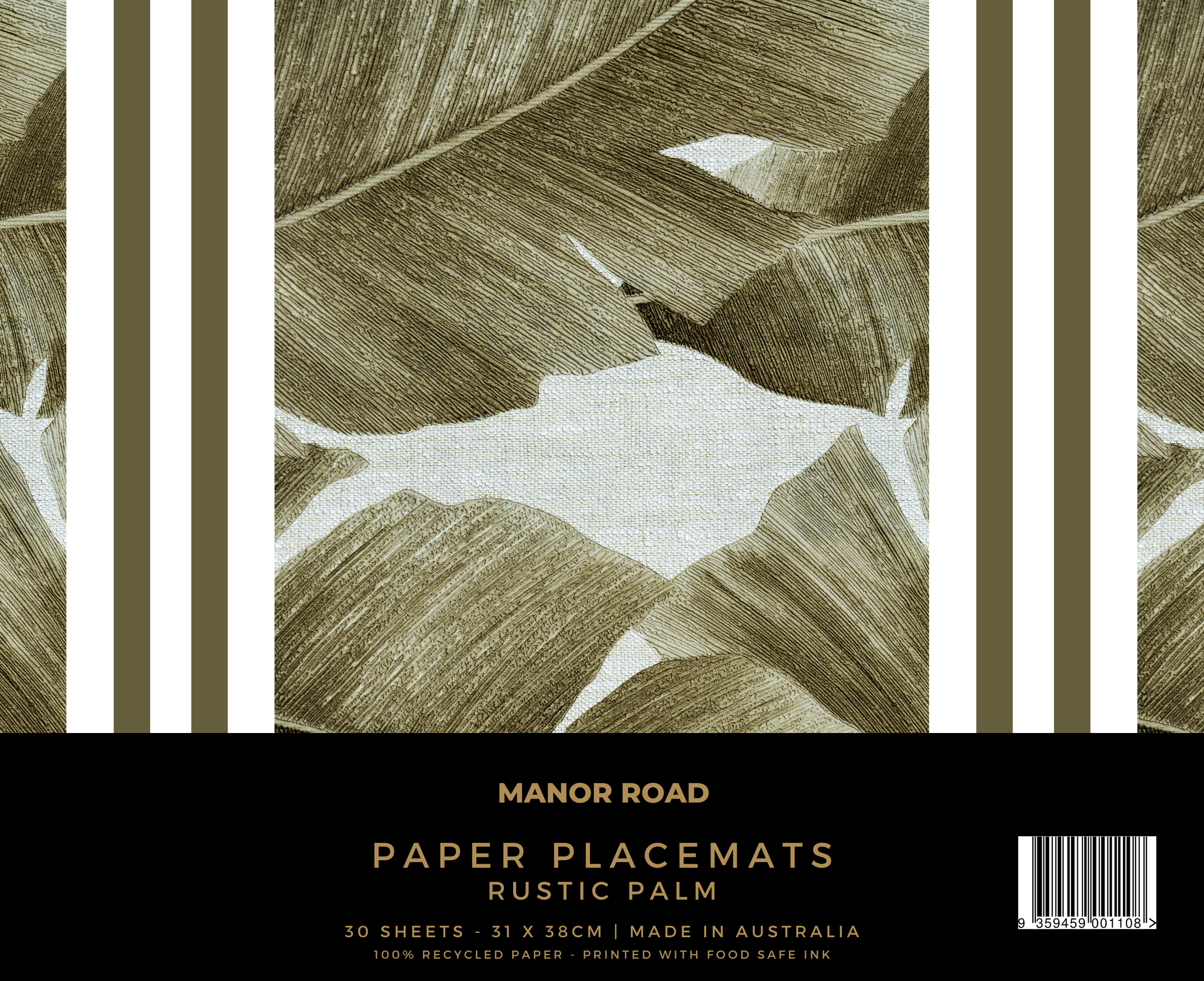 Rustic Palm Paper Placemat Pad - 30 sheets